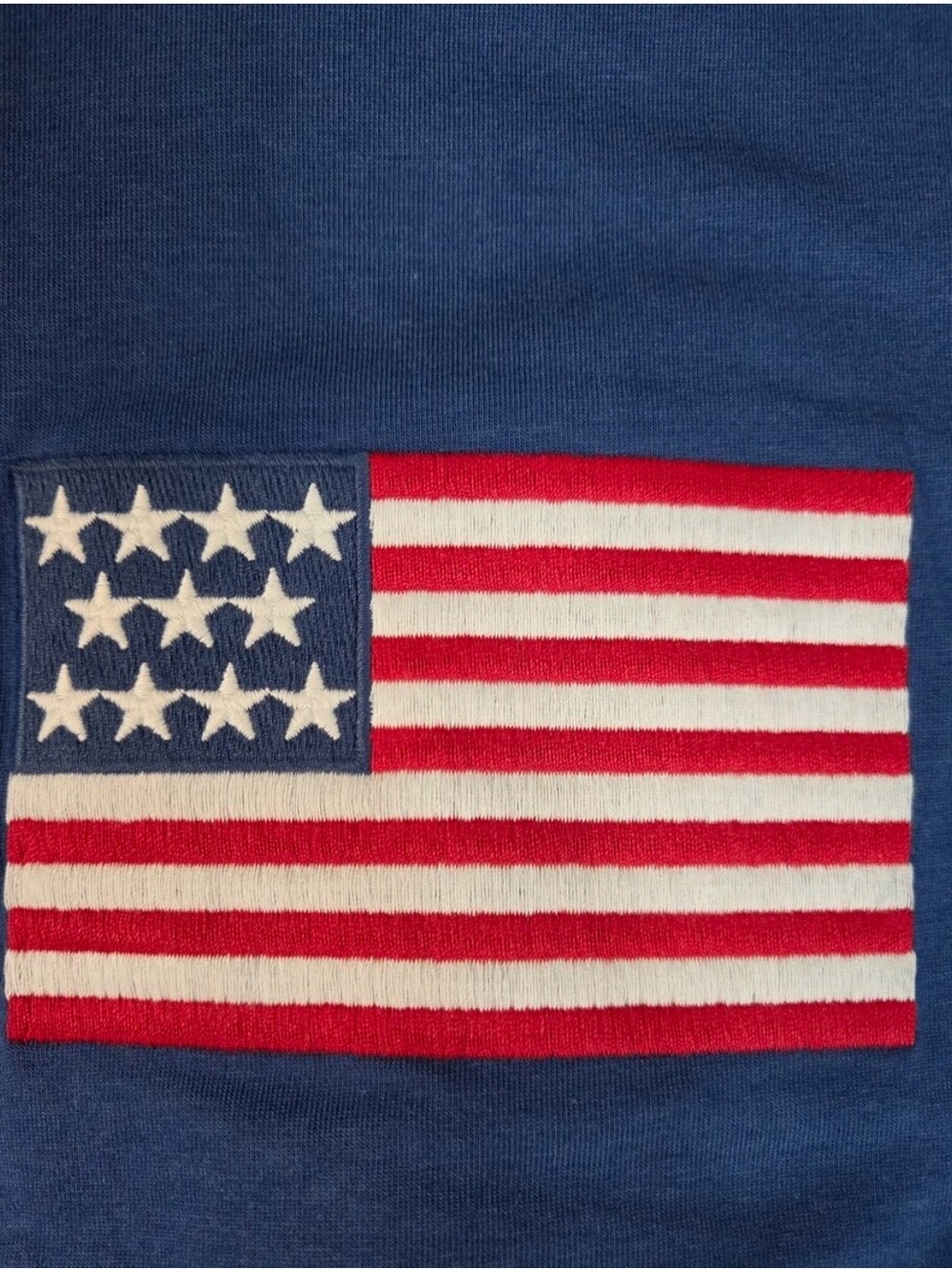 Zenana  Classic Blue  Tee with Embroidered American Flag - Picture 2 of 2